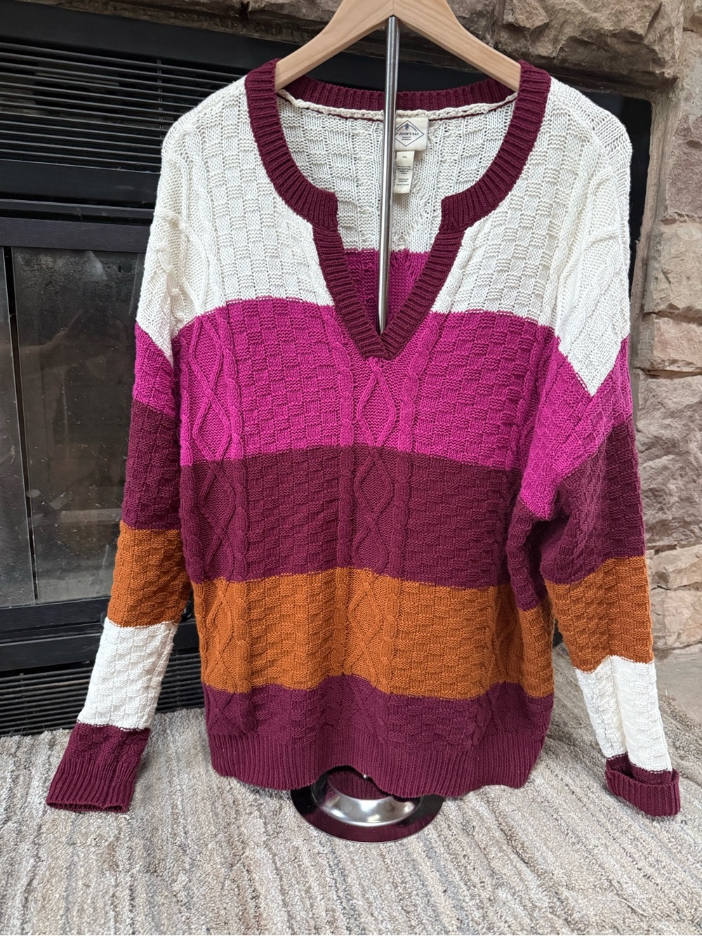 St. John's Bay Striped V-Neck Sweater